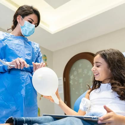 Pediatric dentist providing special needs dental care at Harmony Dental Clinic Jumeirah Dubai