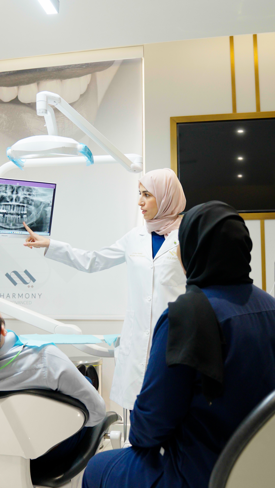 Dental implant procedure in progress