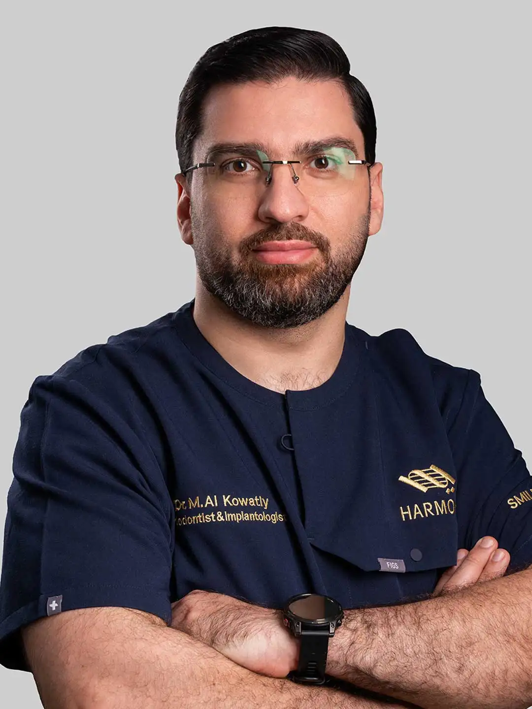 Portrait of Dr. Mohammad Al Kowatly - Specialist Periodontist and Implantologist at Harmony Medical Center in Abu Dhabi